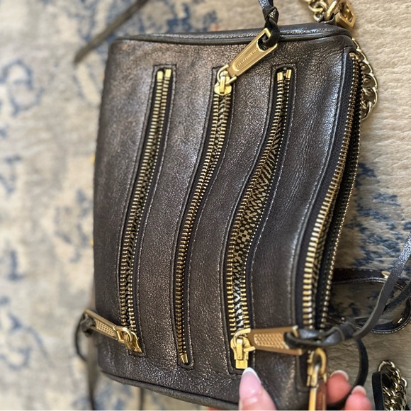 Rebecca Minkoff Black Leather Crossbody with Gold Accents - Picture 6 of 6